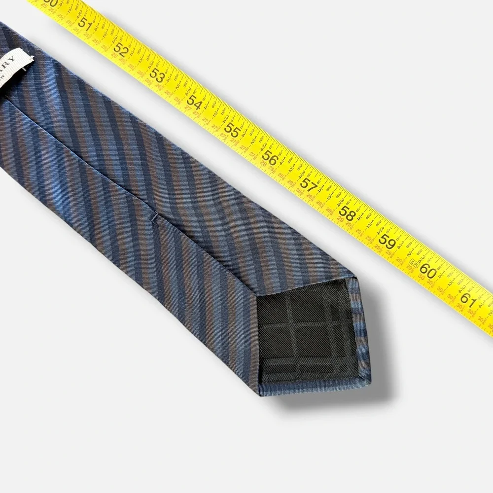 Burberry London Tie Mens Blue Charcoal Striped Silk Prorsum Knight England